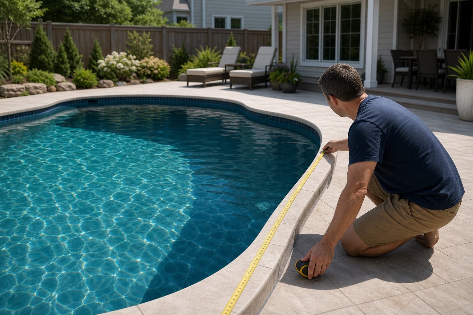Backyard pool ready for volume setup